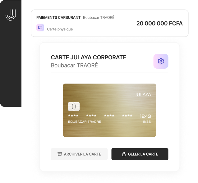 À tout moment, gérez votre carte Gold depuis le compte Julaya